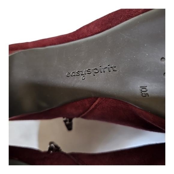 Easy Spirit Suede Cloud Burgundy Booties Size 10.5 - Picture 3 of 10